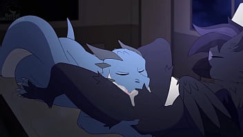 Preview 4 of Anna Poln - Furry dragon blowing his valentine