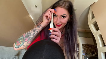 Preview 2 of Desi Kushi Xxx - Dominatrix Nika spilled a condom with sperm on her &#039_s head