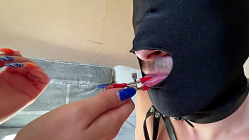 Preview 3 of Desi Kushi Xxx - Dominatrix Nika spilled a condom with sperm on her &#039_s head
