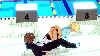 Preview 1 of Orgasm Time - Hentai girl making handjob in the swimming pool