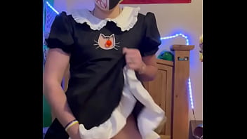 Preview 1 of Mom And Beta Xxx Hd - Femboy maid self fucking