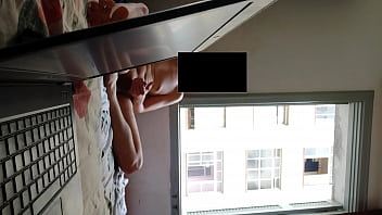 Preview 1 of Min Pron - Horny curious neighbor caught me naked with hard dick