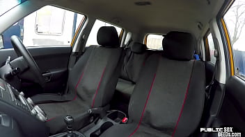 Preview 2 of Seal Pak Girl And Blooding - Smallboobs teen in stockings fucked in car by driving tutor