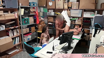 Preview 3 of Xxx Video Sil Pack Sex - Two clueless shoplifters need to offer pussy and mouth for the angry mall cop