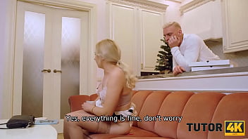 Preview 2 of Son Makes Mom Cum - TUTOR4K. Guy is so horny that decides to fuck attractive biology teacher