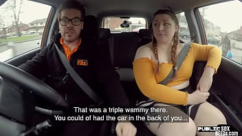 Preview 1 of Tkw Tkw - BBW amateur slut fucked outdoor in car by driving instructor