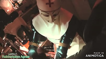 Preview 4 of Lesbian Brest Shaking Video - Rubbernurse Agnes - aka Rubber Nun Agnes: Follow Your Demons (Exorcise evil from the body)