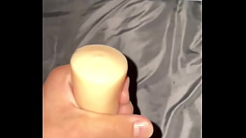 Preview 2 of Pakistan Poran Xnx - Stroked my 7 inch cock with pocketpussy until I cummed on my stepsisters bed