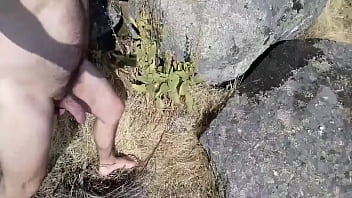 Preview 2 of Indian And Foreign Boy - Naked in the rocks and piss