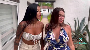 Preview 1 of Leony Norway - Mariana Martix with blonde Sara and Duncan Saints have sex by the pool