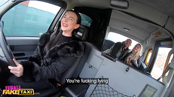 Preview 2 of Ola Hanim - Female Fake Taxi Driver and her girlfriend treat birthday guy to a hardcore threesome