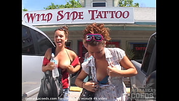 Preview 1 of Hairy Pusdy Huge Tits And Ass - beautiful florida babes getting their nipples and clits pierced on vacation