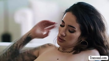 Preview 3 of Sister Children Sex - Trans stepteen fucks hot tattooed stepmom