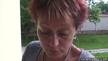 Preview 1 of One Girl With 6 Boys Sex - Neighbour fucks 60 years old woman on the floor