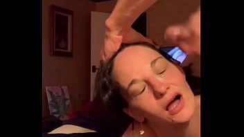 Preview 1 of Bbw A One - Teacher gets Double cum facial from 18yo