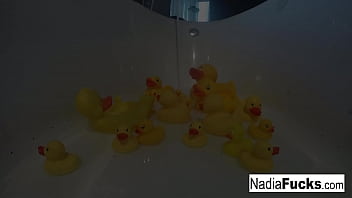 Preview 1 of Gays Chems - Sexy Nadia takes a bath with some rubber duckies