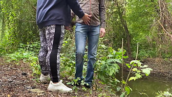 Preview 2 of Kirsty Imre - MILF in leggings helps a stranger pee by the lake