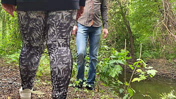 Preview 3 of Kirsty Imre - MILF in leggings helps a stranger pee by the lake
