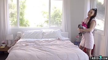 Preview 2 of Balak Duk - Petite asian teen babysitter Kimmy Kimm fucked hard by her big cocked boss