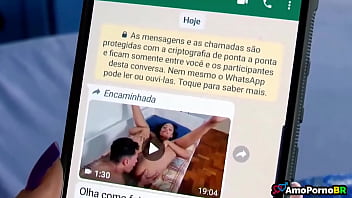 Preview 1 of Long Sex Movis - Segredos familiares,  Sem sexo h&aacute_ anos,  madrasta ciumenta espia as transas do enteado e sua namorada no celular dele