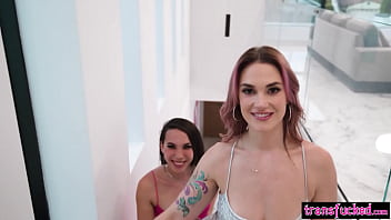Preview 3 of Aunty Sex Xnxxtv - Horny big ass MILF wife Siri Dahl and her husband shared shemale Kasey Kei