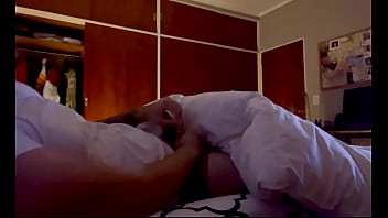 Preview 1 of Couple Italian - Jerking off my uncut cock on bed