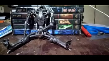 Preview 3 of Sunny Leon And Hasbant Xxx - Terminator T800 JERKING OFF STOPMOTION