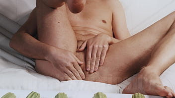 Preview 1 of Rich Man Sexy Hot Xxxx - Ass hole training 3 fingers waiting for Zucchini