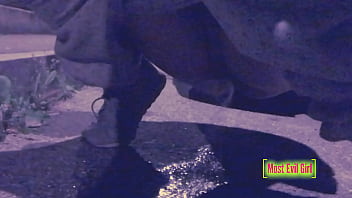 Preview 3 of Sunnyleon Xxx Maza Com - Girl alone at night in a parking lot lowers her pants in public to piss - Sex tape