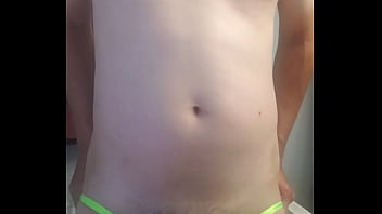 Preview 4 of Classic Usa - Green neon G-string  underware underpant
