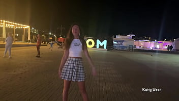 Preview 4 of Queef Pussy Fart Compilation - An excited girl 18 y.o. dances in public and shows panties