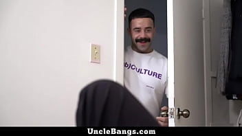 Preview 1 of Szindy Black Casting - Bear Stepdaddy Punishes His Young Stepson for His Late Night Party Habit - Unclebangs