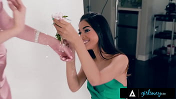 Preview 2 of Walk Around Dripping Creampie - GIRLSWAY - Harmony Wonder Rubs Hard Lexi Lore&#039_s Wet Pussy Until She Can Take It