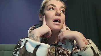 Preview 1 of Big Fait - Long and hot sissy training with strap-on and fake cum from busty,  tattooed strict Mistress