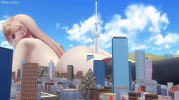 Preview 2 of Raba Xxx - [MMD] Playing With The City (Giantess,  Sfx,  Size fetish content)