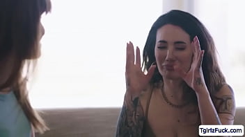 Preview 1 of Mom Son Porn Tutorial Part 3 - Beautiful tranny licks and fucks tattoed milf stepmoms pussy
