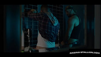 Preview 1 of Japan Granpa - RagingStallion - Hunk Gets Railed By Burly Trucker n&#039_ Creampies Peeping Tom