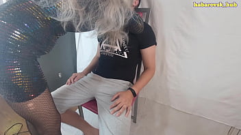Preview 1 of Dog Deepthroat - beauty in dress massages dick