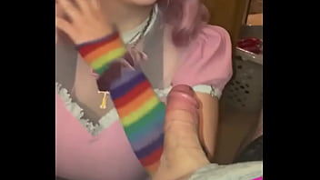 Preview 4 of African Qeen Sex - Pink sissy sucks shemale mistress cock