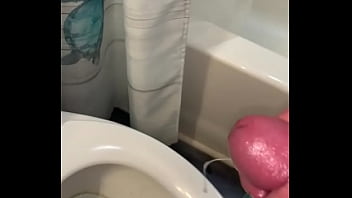 Preview 2 of To Yang Baby - Hubby Solo Slow Motion Cumshot in Dirty Bathroom
