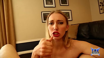 Preview 3 of Abou Sin - POV Hot Busty Blonde Riley Reynolds Milks Your Cock and Eats Your Cum!
