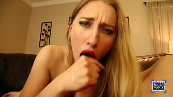 Preview 4 of Abou Sin - POV Hot Busty Blonde Riley Reynolds Milks Your Cock and Eats Your Cum!