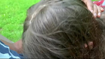 Preview 4 of Daughter Brutal Pounding - Lesbian best friend sucks dick on the park bench