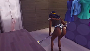 Preview 1 of Fanta 3d - Idoso comendo empregada gostosa// The sims 4//hentai