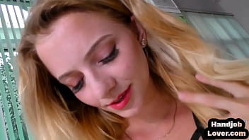 Preview 1 of Stacie Squirts - HJ POV amateur teen jerks off hard dick after striptease