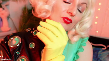 Preview 3 of Kira Mia Anal Mom - ASMR video - yellow household gloves