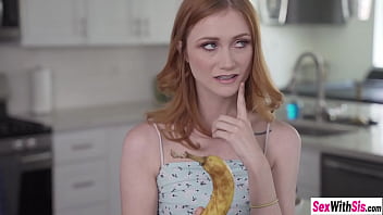 Preview 1 of Bbc Glazed By Gripping Paws - Redhead stepsis Scarlet Skies sucked hard banana and got surprised after cock popped out