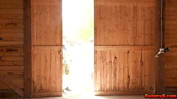 Preview 1 of Katana Combat Nerd Nails - Stepmom Slimthick Vic and her stepdaughter Braylin Bailey fucks Alex Mack inside the barn