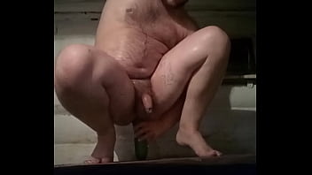 Preview 2 of Solo Male Sperm Spurt - Russian Gay with tattooed legs greedily rides a thick ass on a huge dildo!