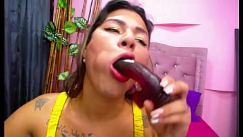 Preview 3 of Xxx Bf Deshi Nx - TS Angelique - webcam show from 9/14 - part 1 - dildo suck and deepthroat